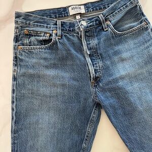 Agolde Jamie High Rise Blue Ankle Cropped Jeans with Vintage Appeal